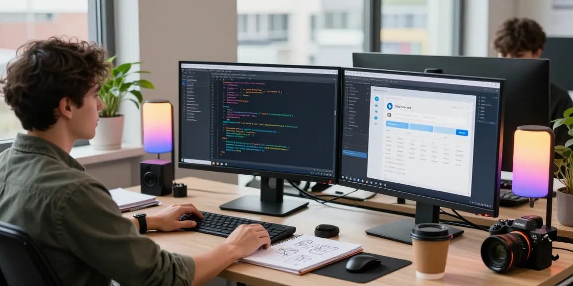 Seamless Telegram download experience showcased in a modern workspace.