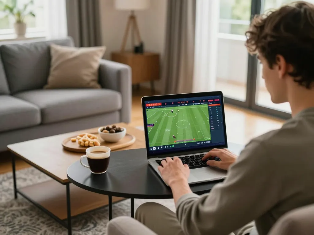 Tic88 user placing online sports bets during key match with live odds displayed