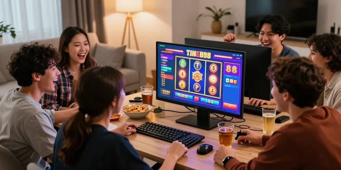 Pengalaman bermain slot88 yang seru dengan teman-teman di rumah, menampilkan suasana keceriaan dan interaksi sosial.