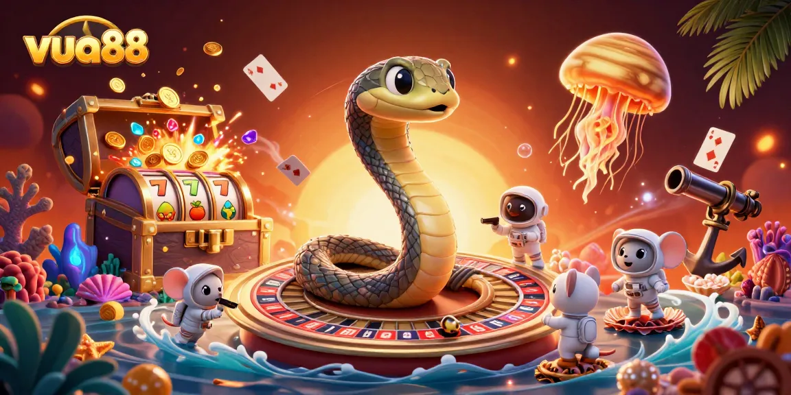 Experience thrilling bets on vua88’s cosmic roulette featuring vibrant characters and casino elements.