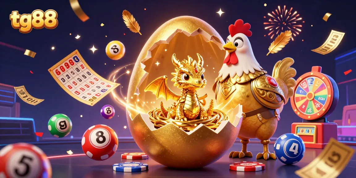 Engage in the thrill of tg88 with a vibrant casino scene showcasing golden dragon and poker chips.