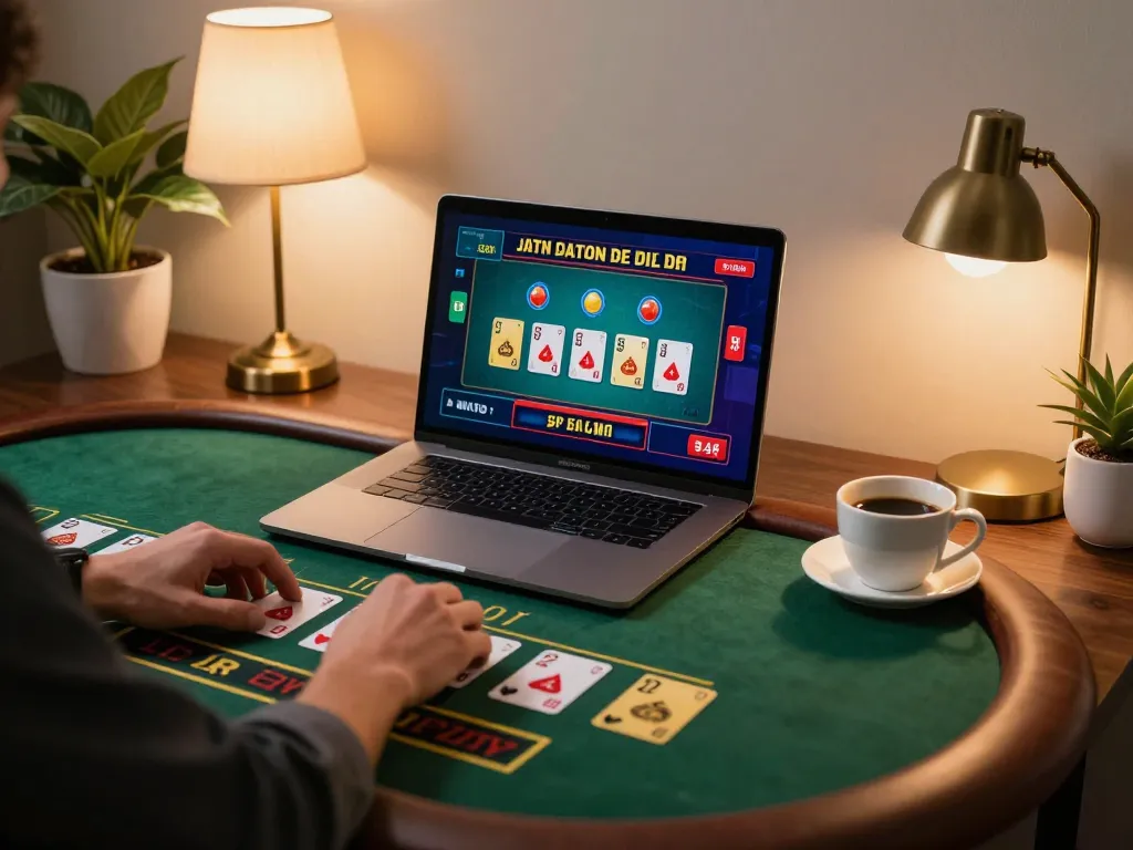 Player engaging in live dealer games on co88 platform, showcasing a modern online gambling experience