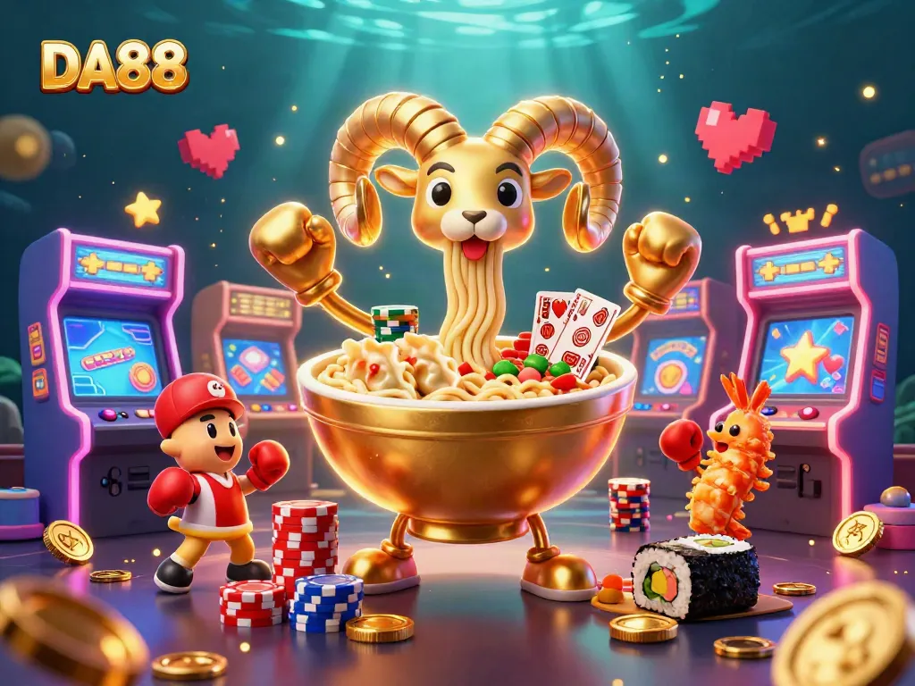 Join the excitement at DA88, where colorful characters deal cards and stack chips in this vibrant casino scene.