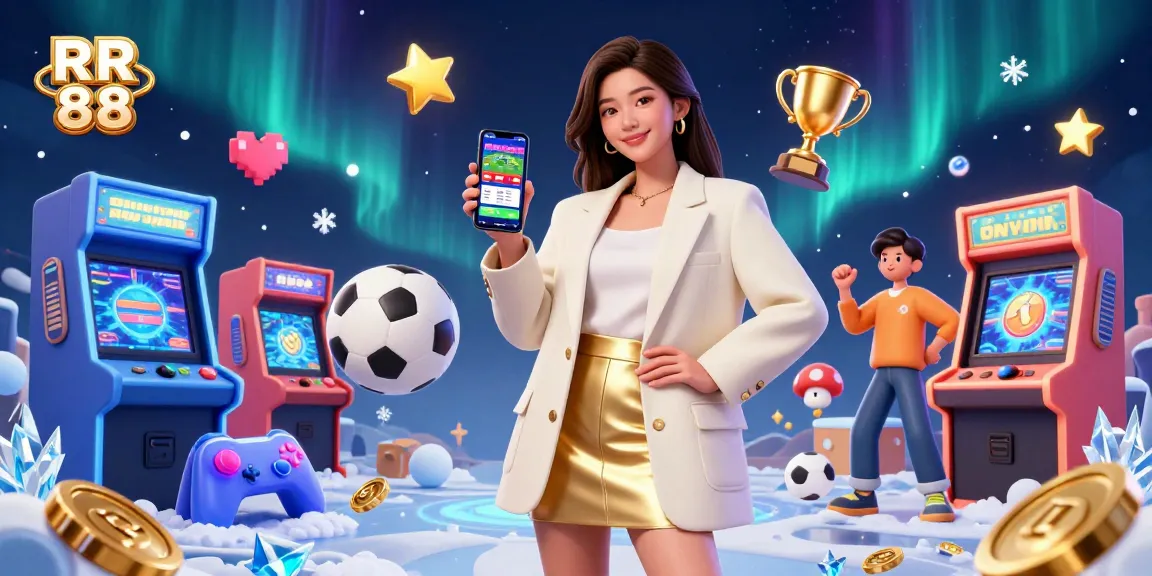 Experience exciting sports betting with RR 88, featuring a friendly woman showcasing a betting app.