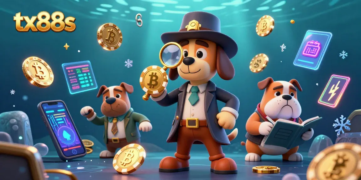Detect the treasure with tx88s in this vibrant 3D casino scene featuring a detective and dog.