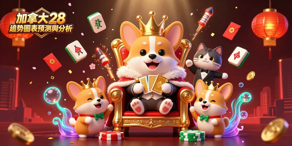 Engage with the captivating illustration of 加拿大 28 趨勢圖表預測與分析 showcasing lively characters and dynamic casino elements, perfect for gamblers.