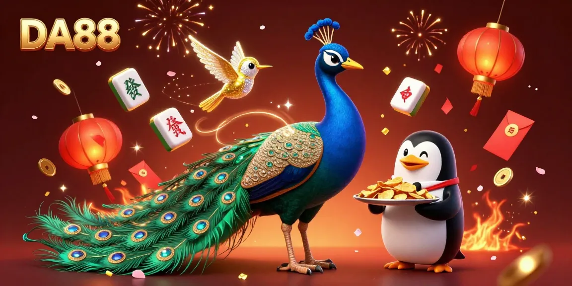 Engage in thrilling gameplay at DA88, featuring a vibrant casino scene with enchanting characters and festive elements.