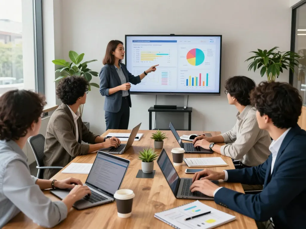 Team collaboration at https://fabetbiz.com/ showcasing innovative business strategies with charts and analytics.