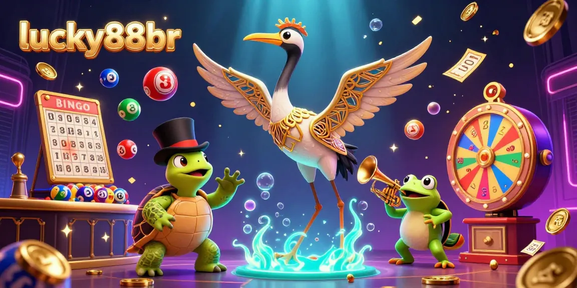 Experience vibrant fun with lucky88br at the lottery, featuring colorful elements and lively characters.
