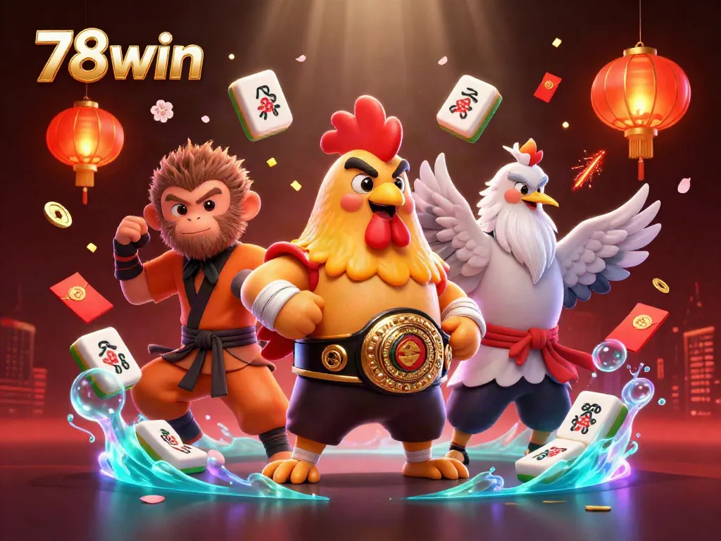 Experience thrilling gaming at 78win, featuring vibrant characters and dynamic casino elements.