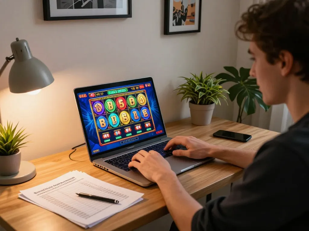 Experience thrilling gambling at https://tx88at.com/ with a vibrant online casino gaming setup in a cozy home