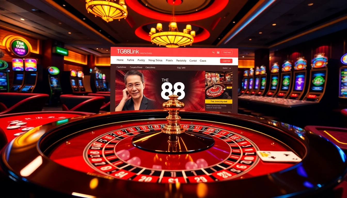 Experience the excitement of online gambling at tg88link with vibrant casino visuals.