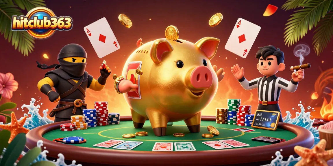 Engage with hitclub363 featuring an immersive 3D gaming scene with dynamic characters and vibrant casino elements.