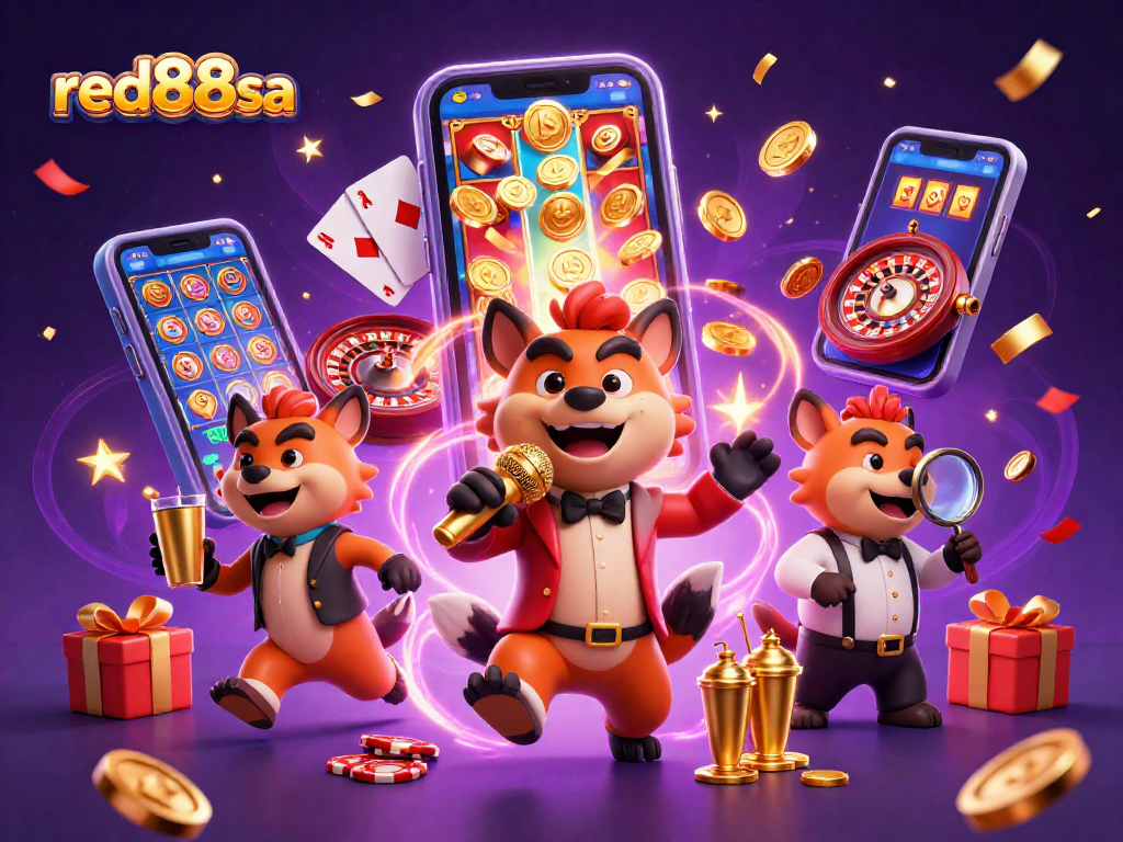 Experience laughter and fun at red88sa's comedy casino with animated hyenas in action.