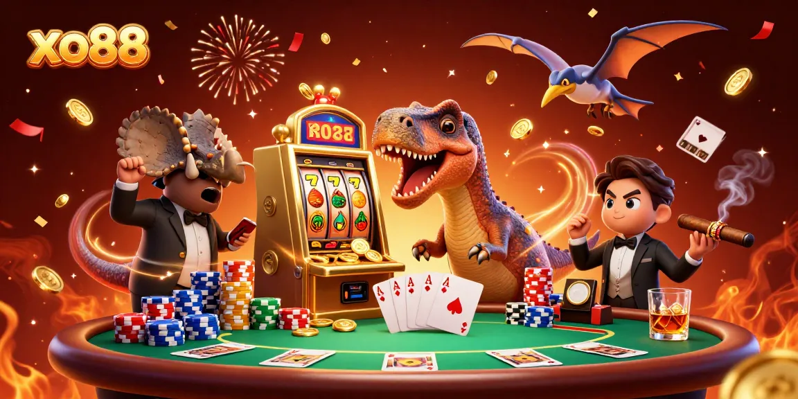Experience the excitement of xo88 as a pachycephalosaurus hits a jackpot slot machine.