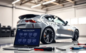 Showcasing PPF Chattanooga on a sleek car in a modern garage, emphasizing protective qualities and installation.