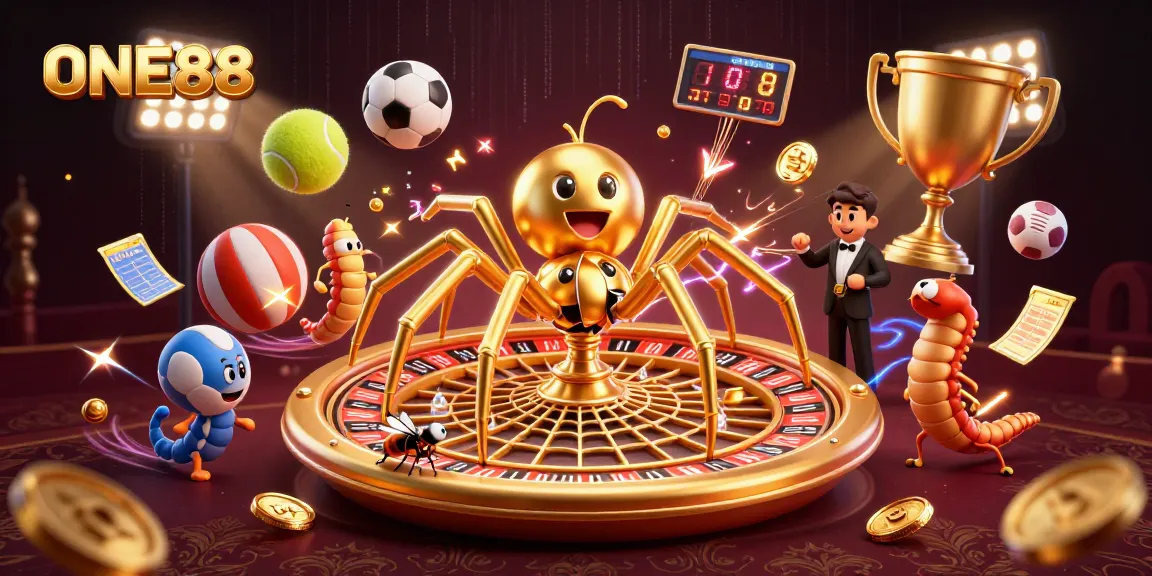 Experience thrilling bets with ONE88 in a vibrant 3D gambling scene.